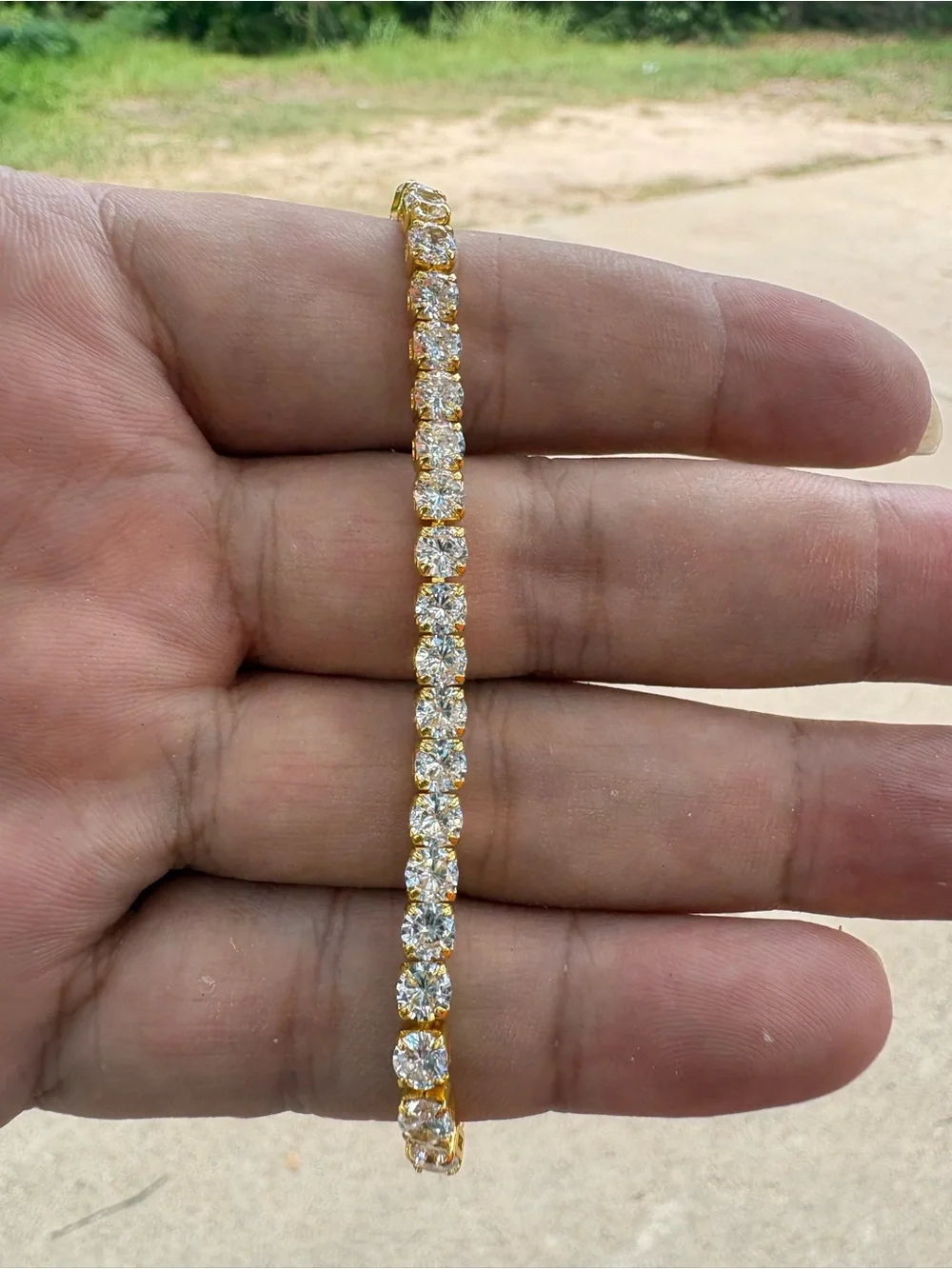 Men's Gold Link Bracelet and Adjustable Slider Chain